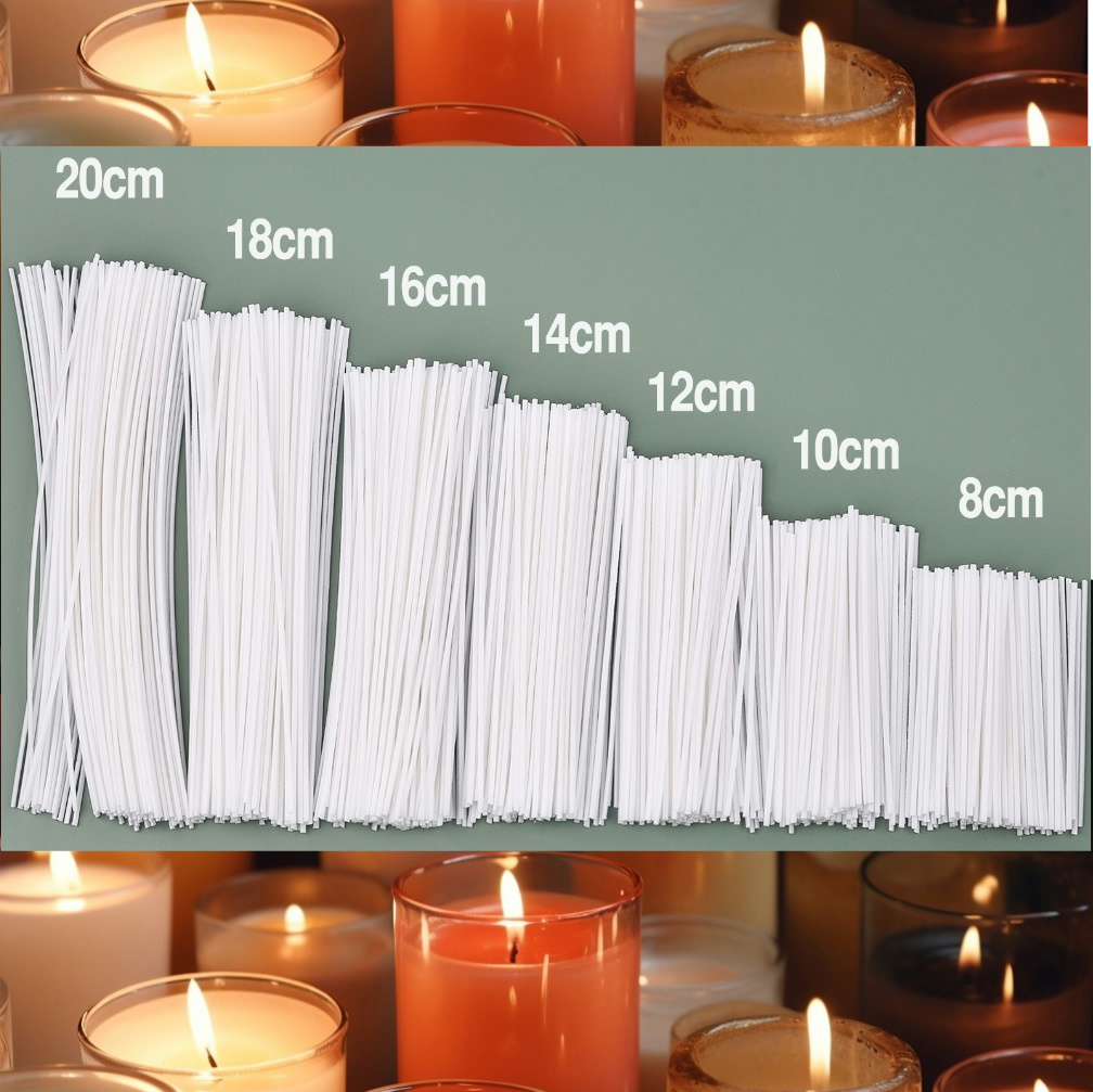 Cotton Wick Pre Tabbed - 50/100pcs Smokeless Candle Wicks 8-20cm Pre-Waxed
