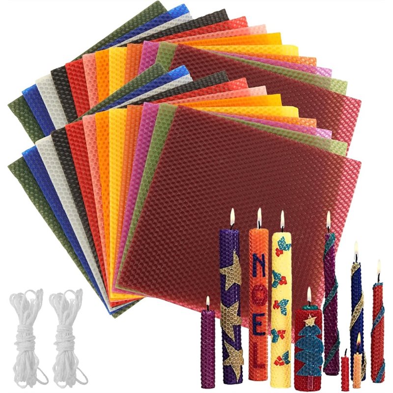 Candle Making Kit For Adults - AT21-Bee Swax Sheets(24Pcs), 8 X 8