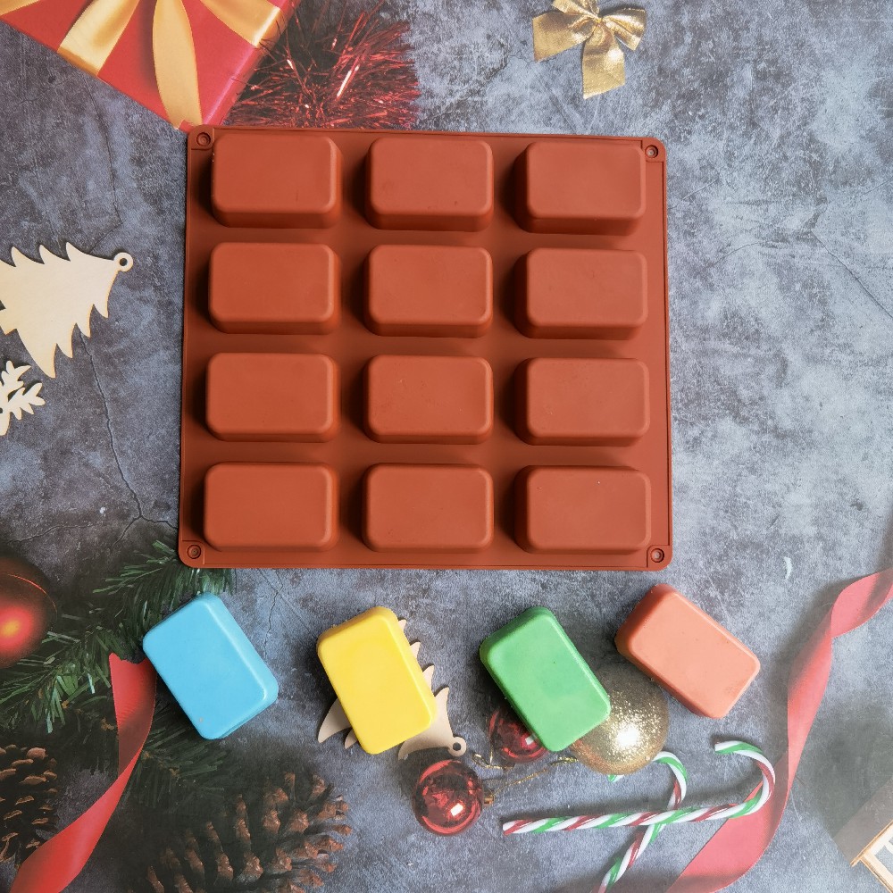 Candle Making With Beeswax - 12 Cavity Square Silicone Soap Mold