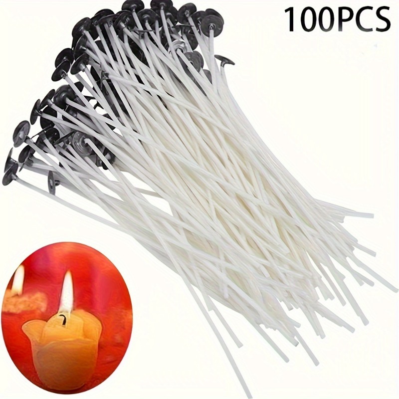 6-20cm 100pc Smokeless Candle  - Cotton Wick Pre Tabbed ulasan dan harga