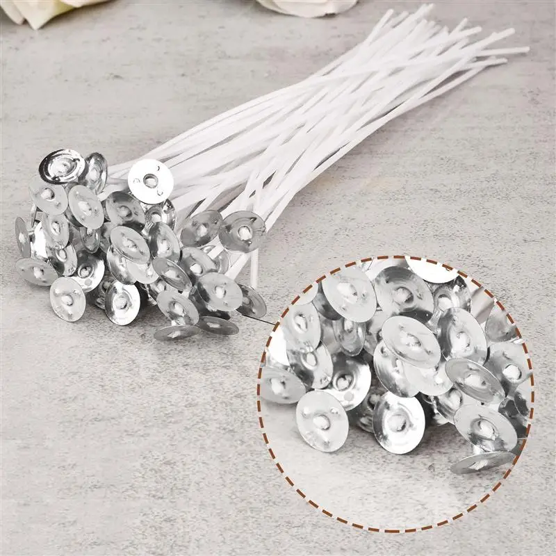 100/50pcs Smokeless Candle Wic - Cotton Wick Pre Tabbed ulasan dan harga