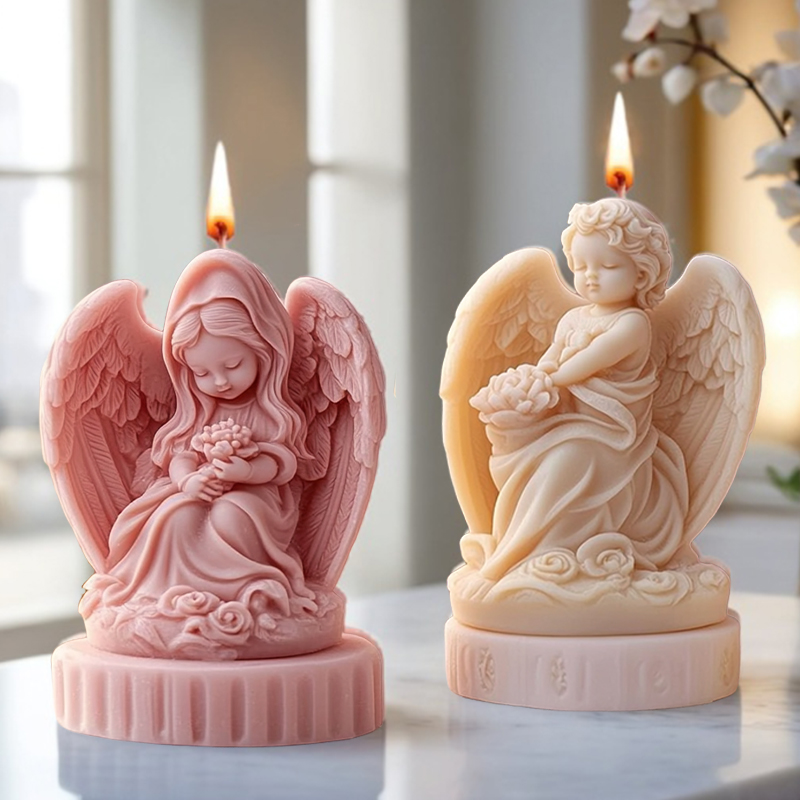3D cute couple angel candle mo - Candle Making Thermometer ulasan dan harga