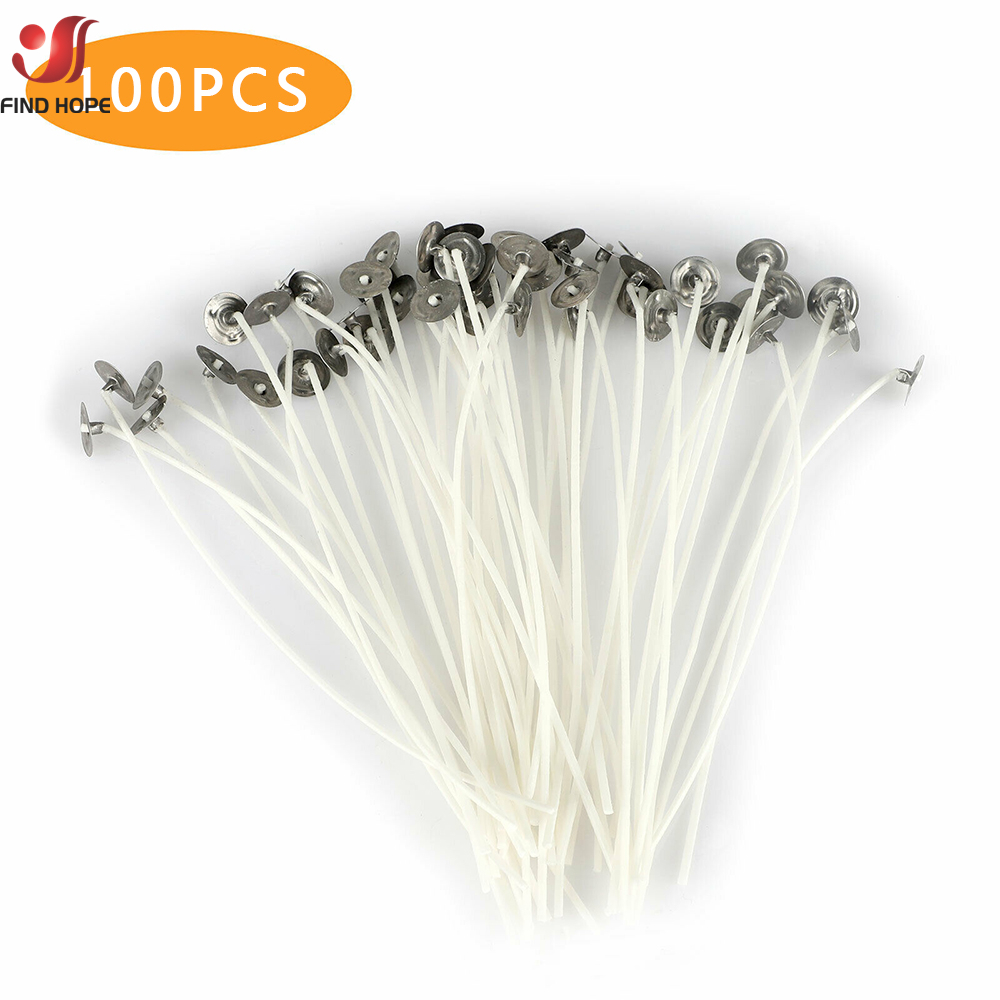 100PCS/bag Smokeless Candle Wi - Cotton Wick Pre Tabbed ulasan dan harga